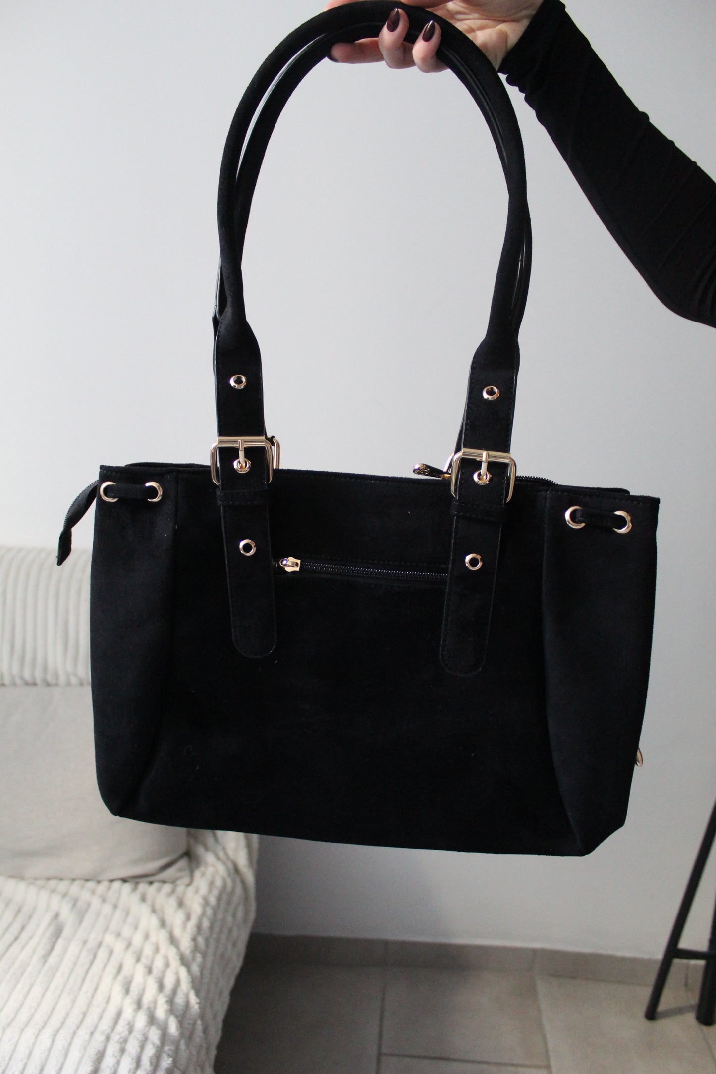 Sac à main Suède ceinture Noir