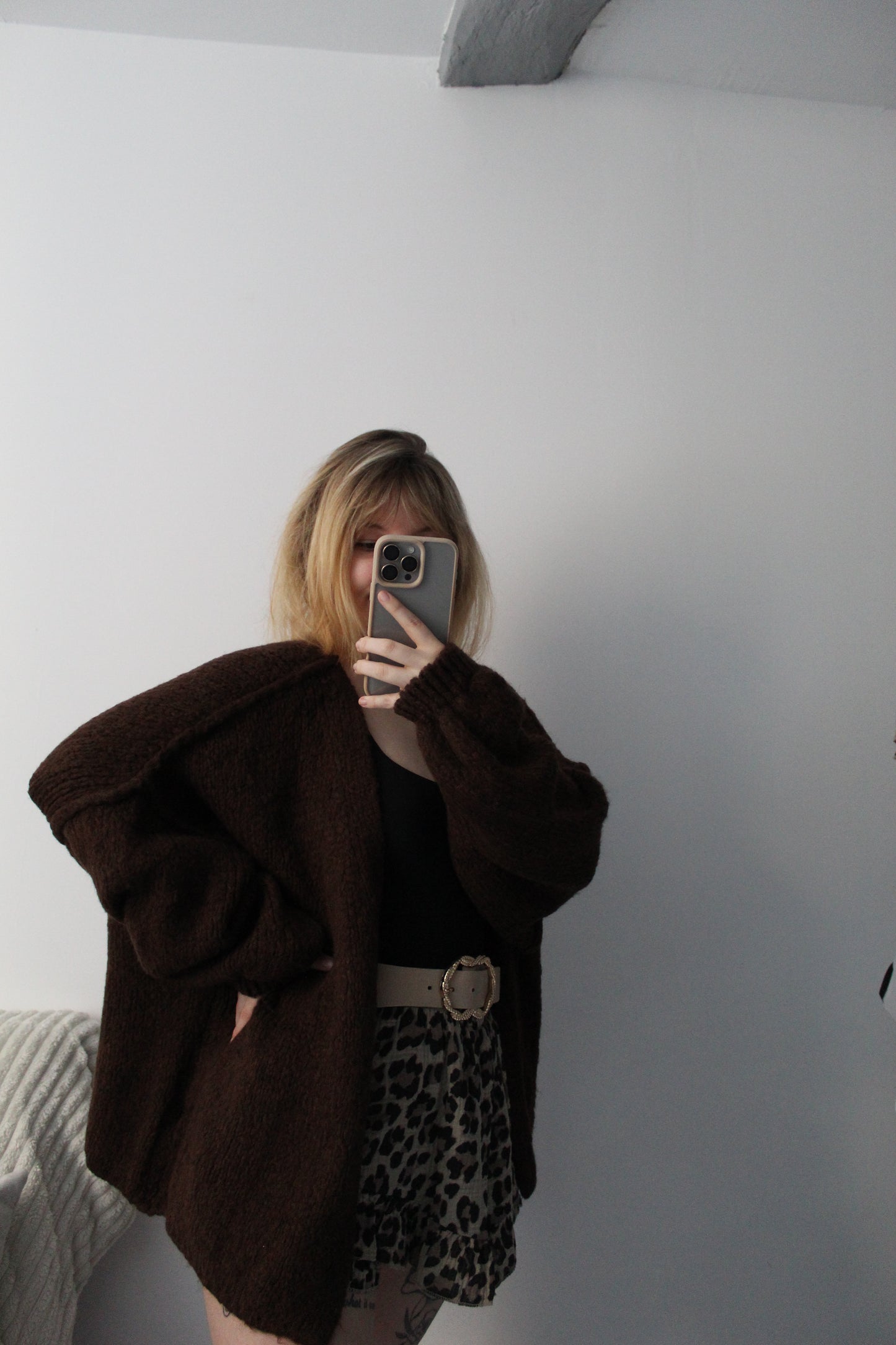 Gilet oversize marron