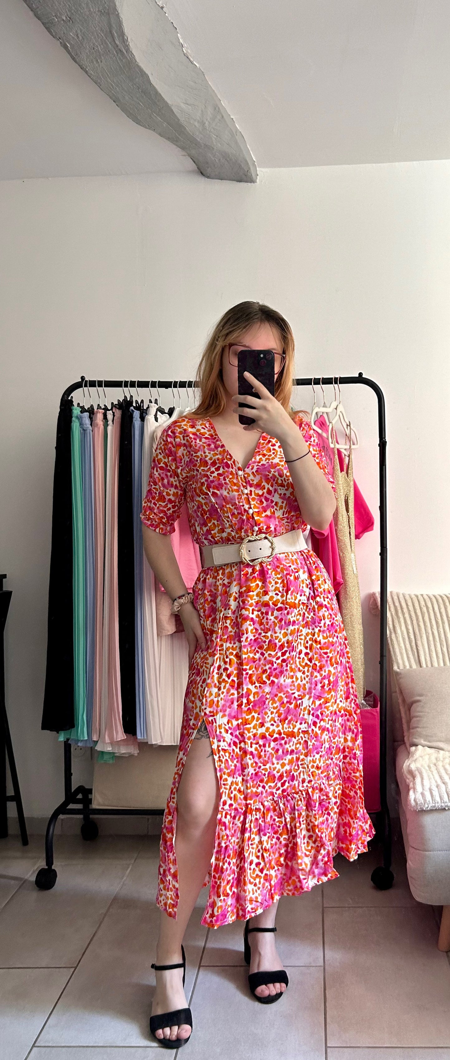 Robe longue colorée