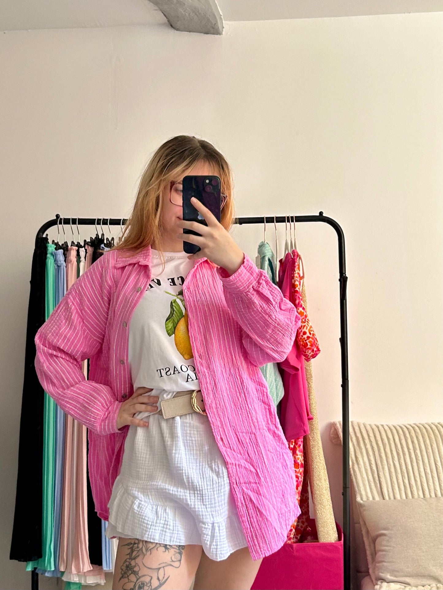 Chemise rayée gaze de coton
