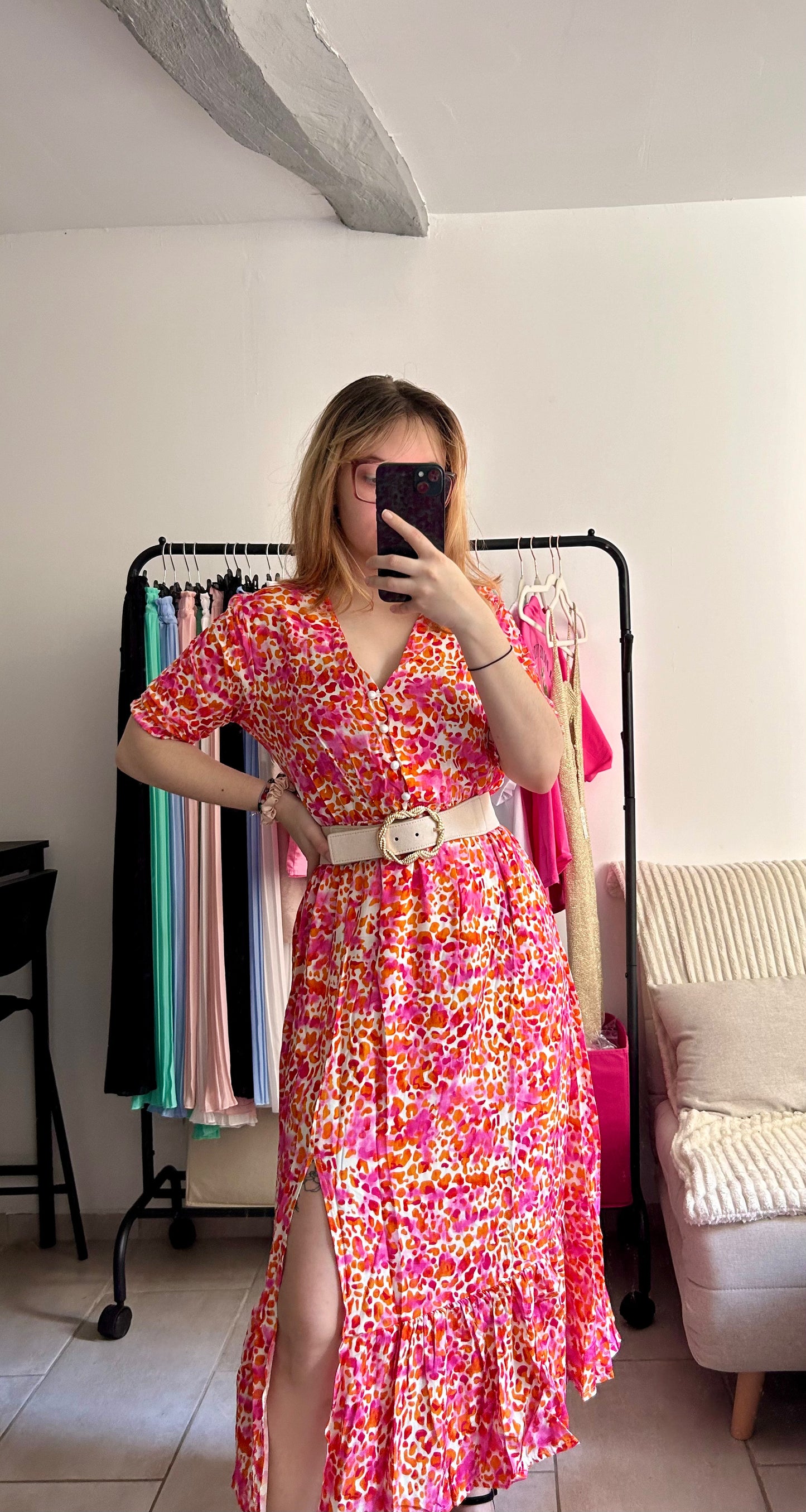 Robe longue colorée