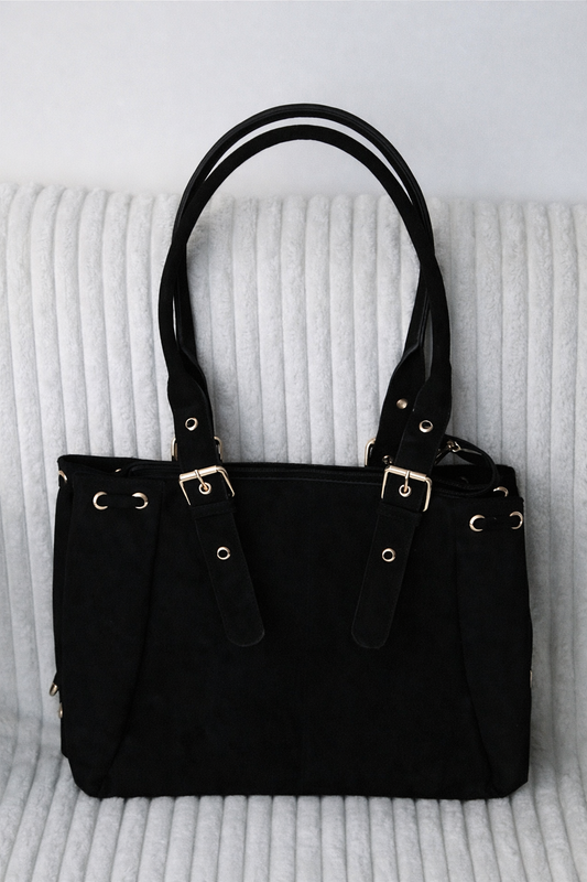 Sac à main Suède ceinture Noir