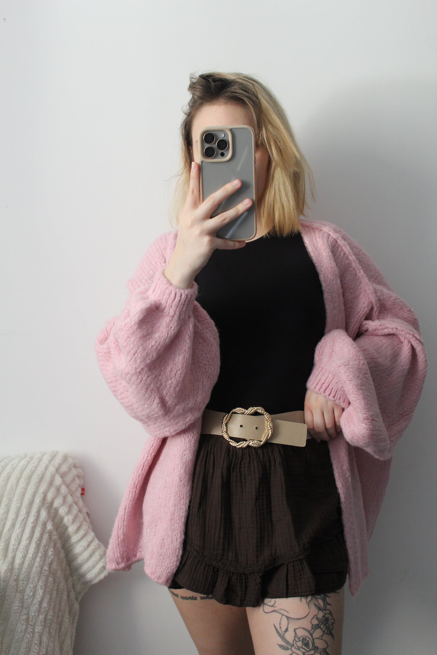 Gilet oversize rose