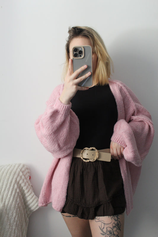 Gilet oversize rose