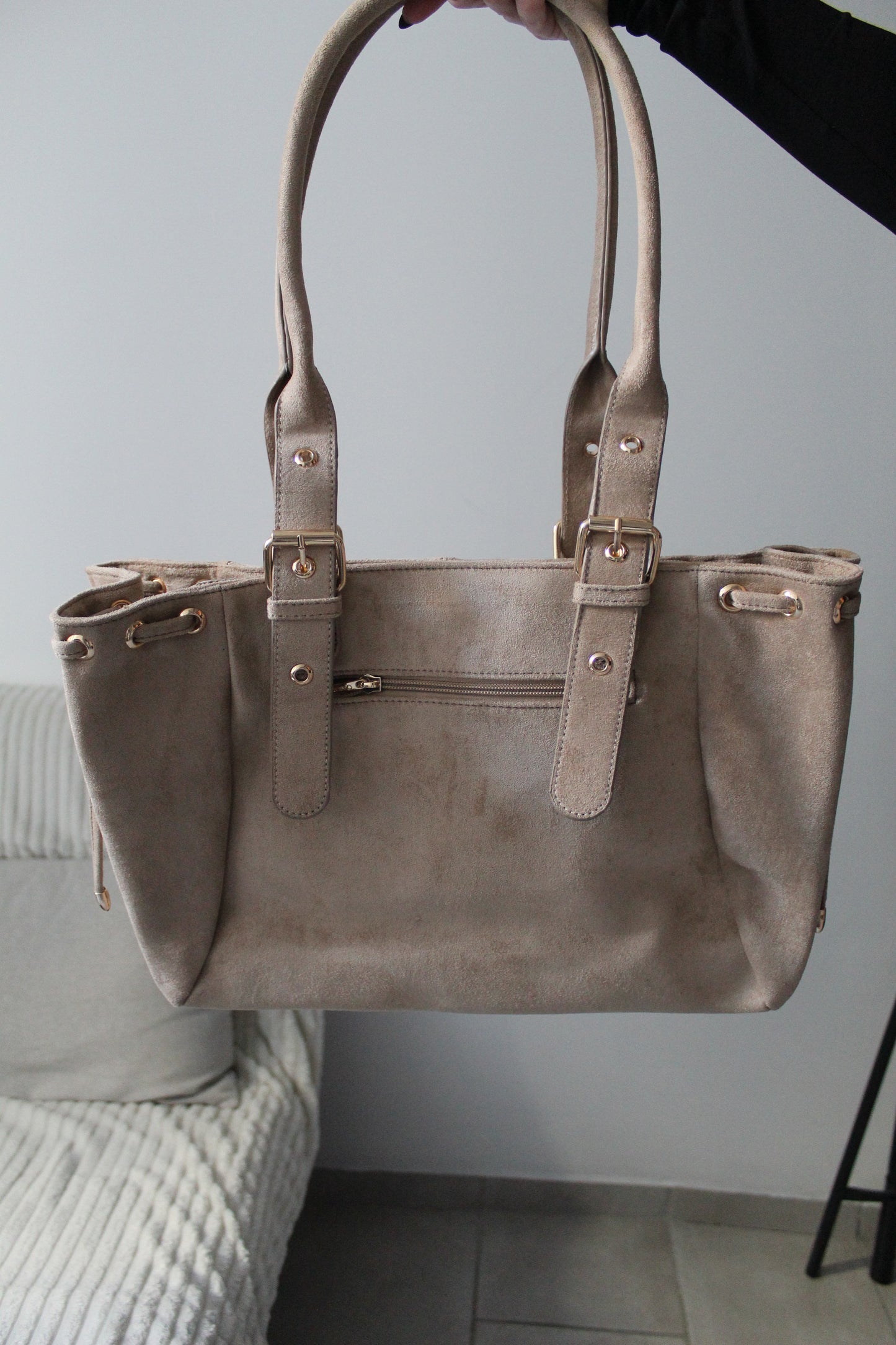 Sac à main Suède ceinture Taupe