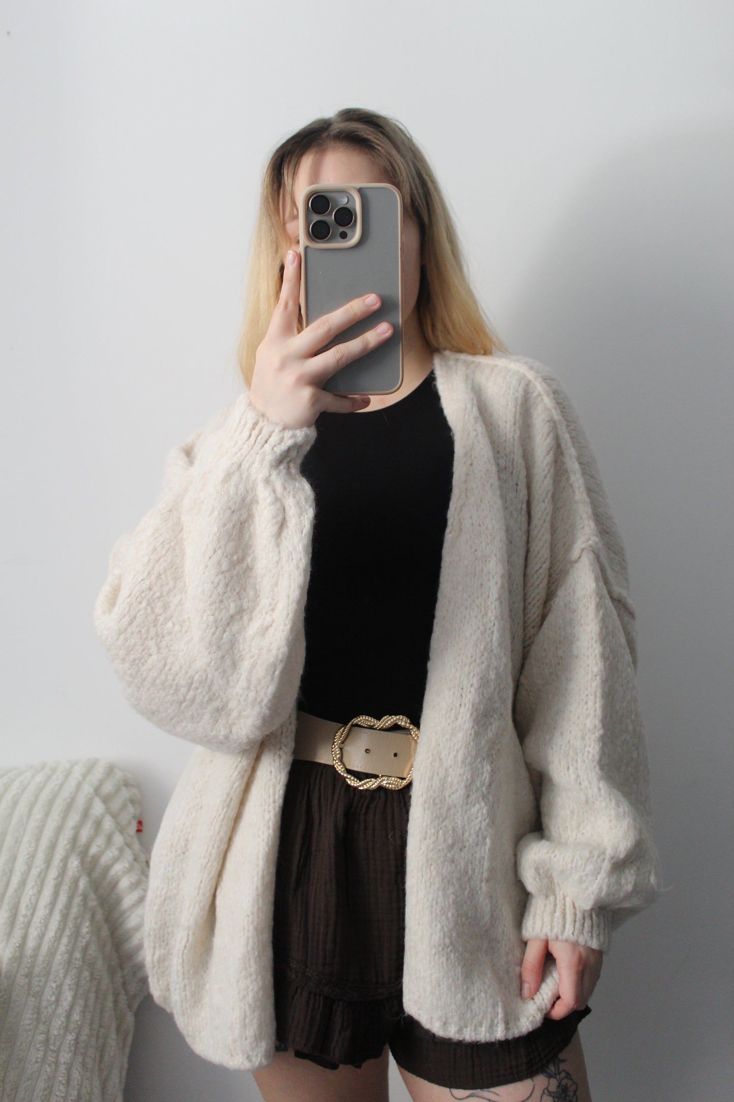 Gilet oversize beige