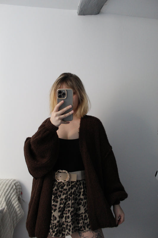 Gilet oversize marron