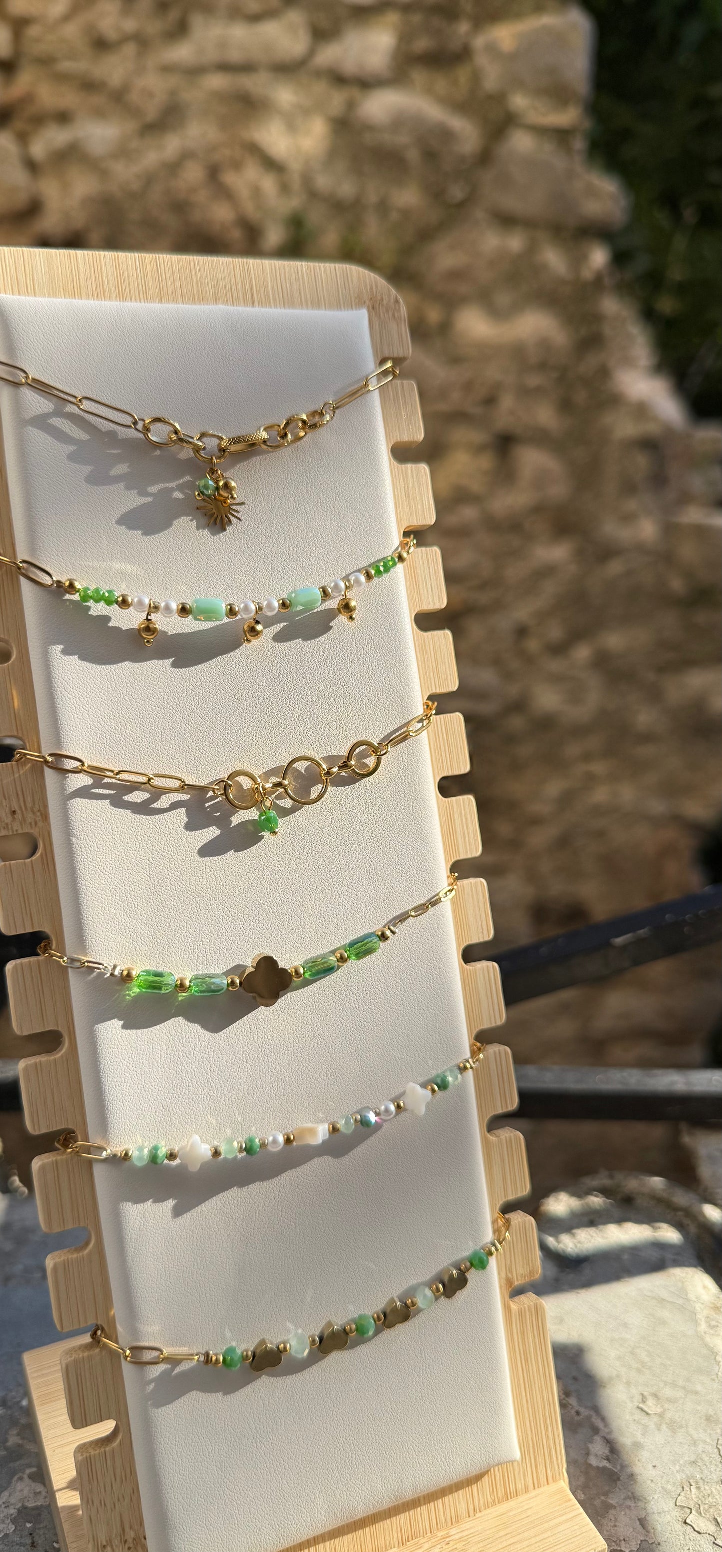 Bracelets en acier inoxydable et perles