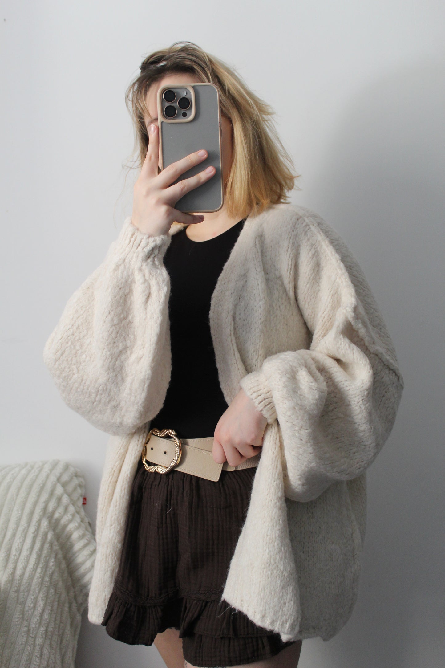 Gilet oversize beige
