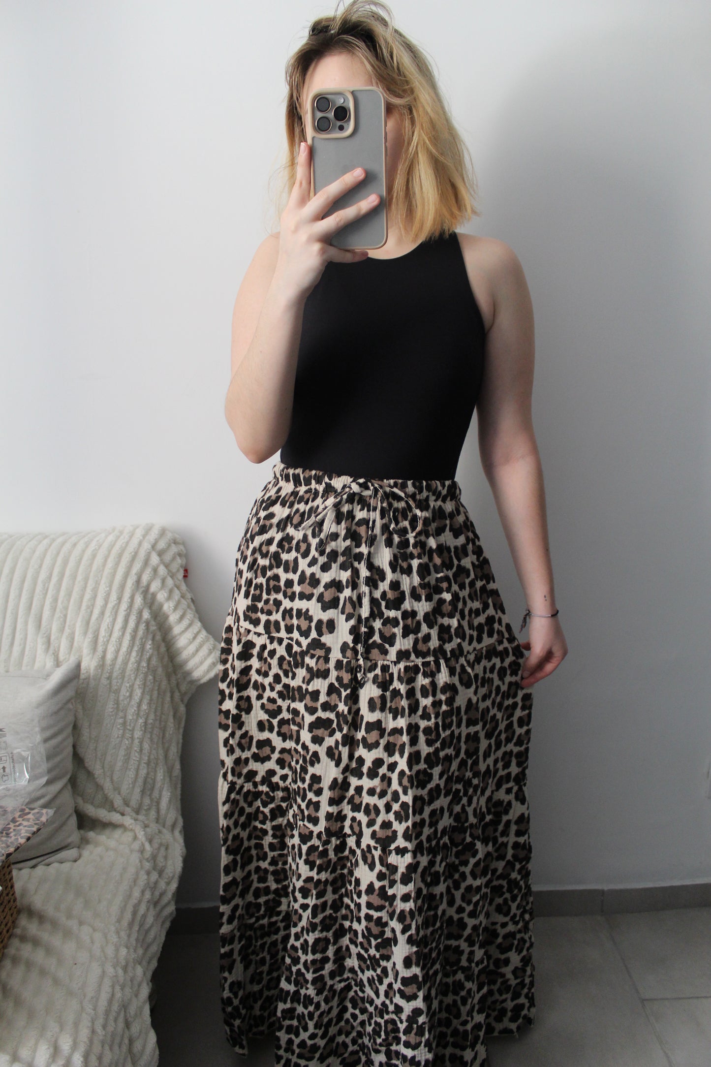 Jupe longue léopard