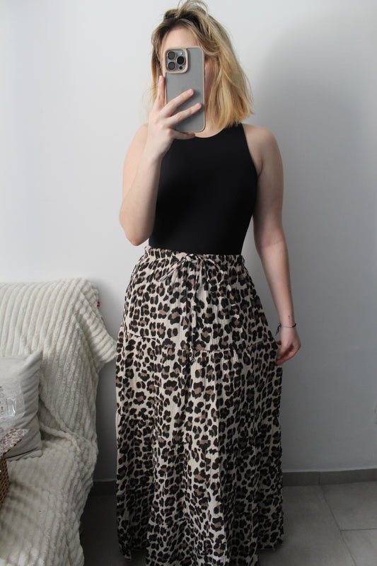 Jupe longue léopard