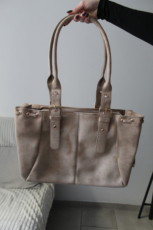 Sac à main Suède ceinture Taupe
