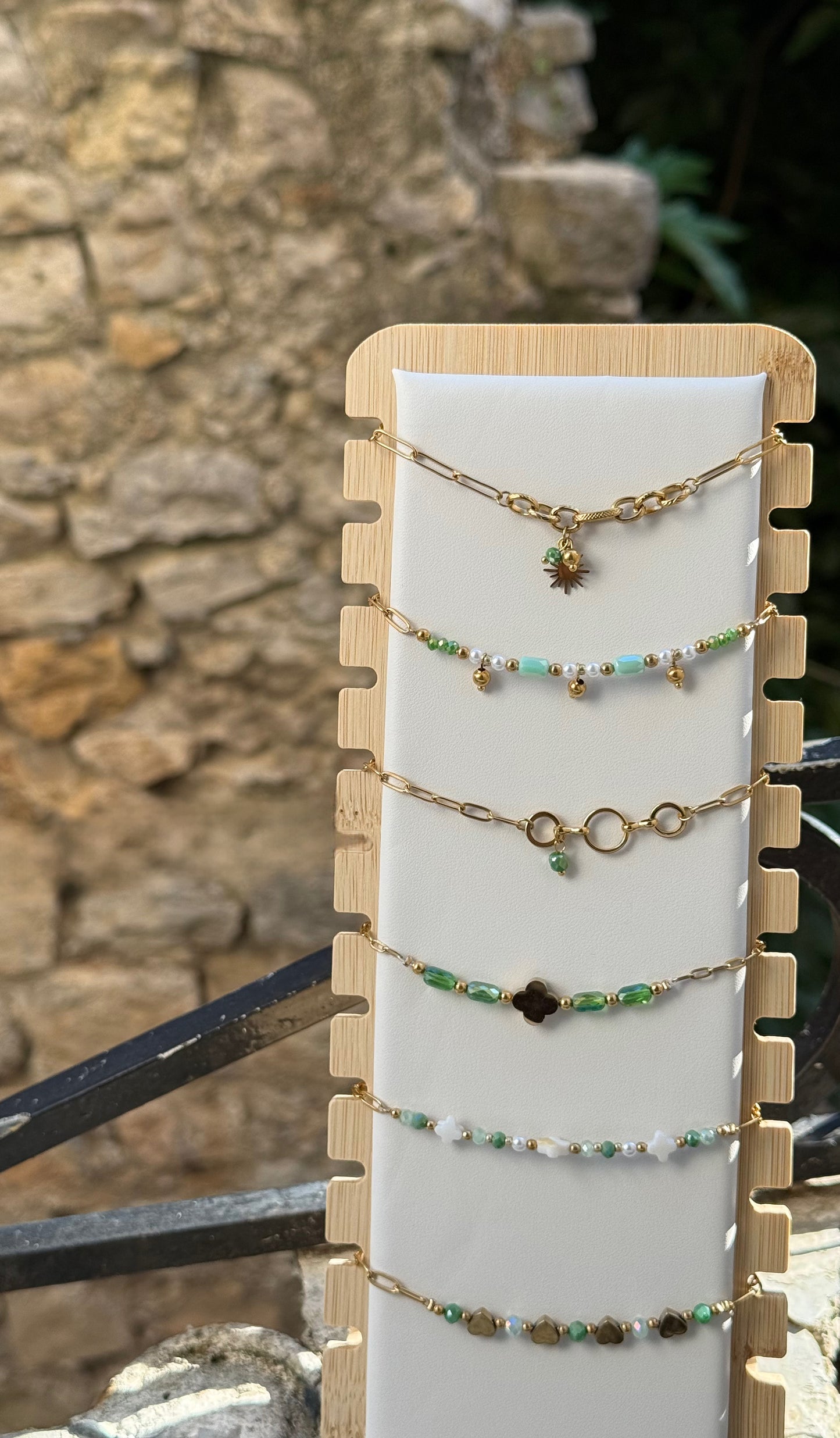 Bracelets en acier inoxydable et perles