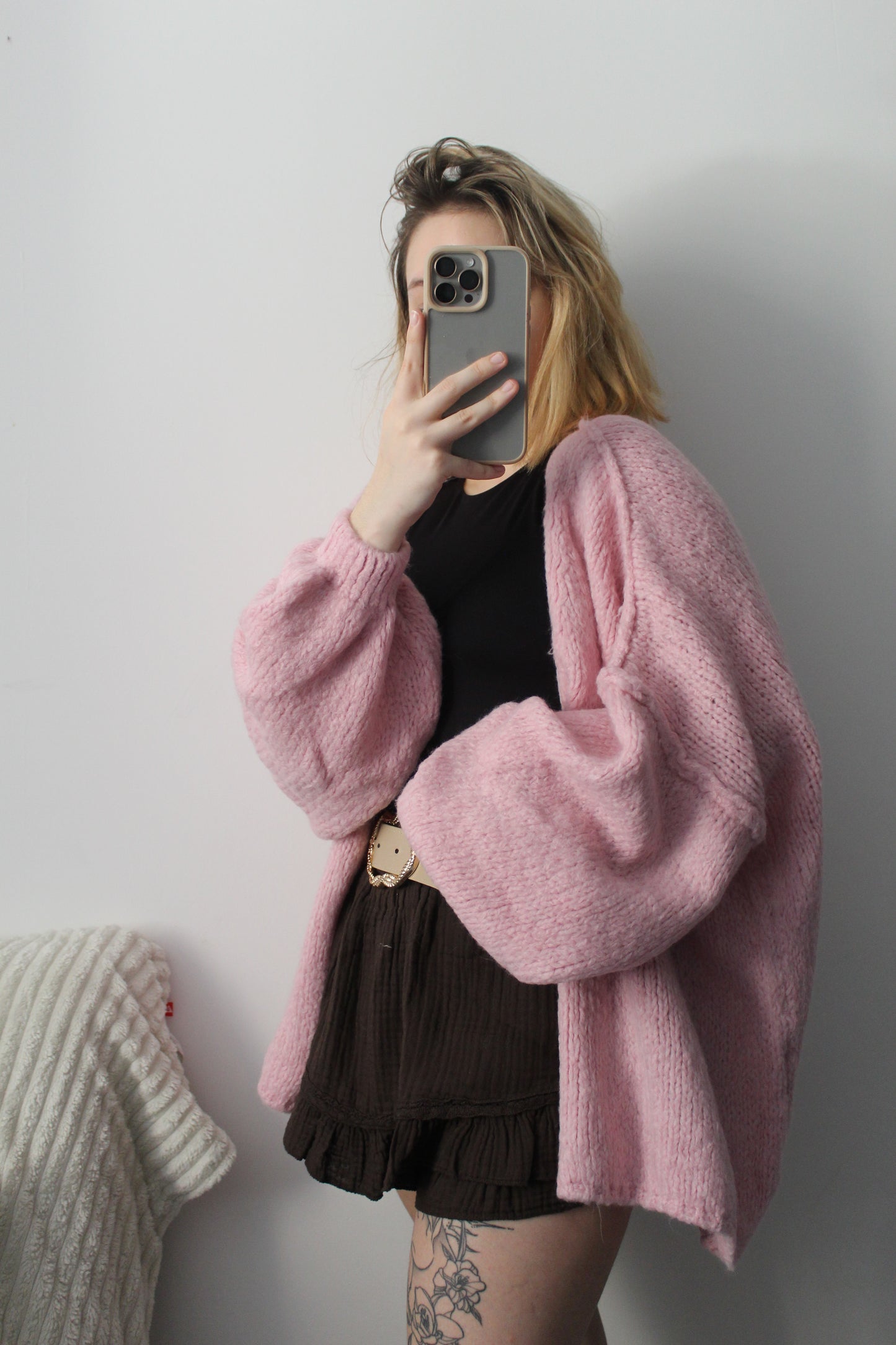 Gilet oversize rose