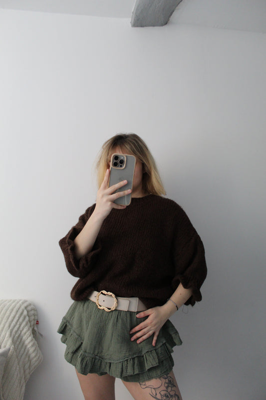 Pull Oversize Marron