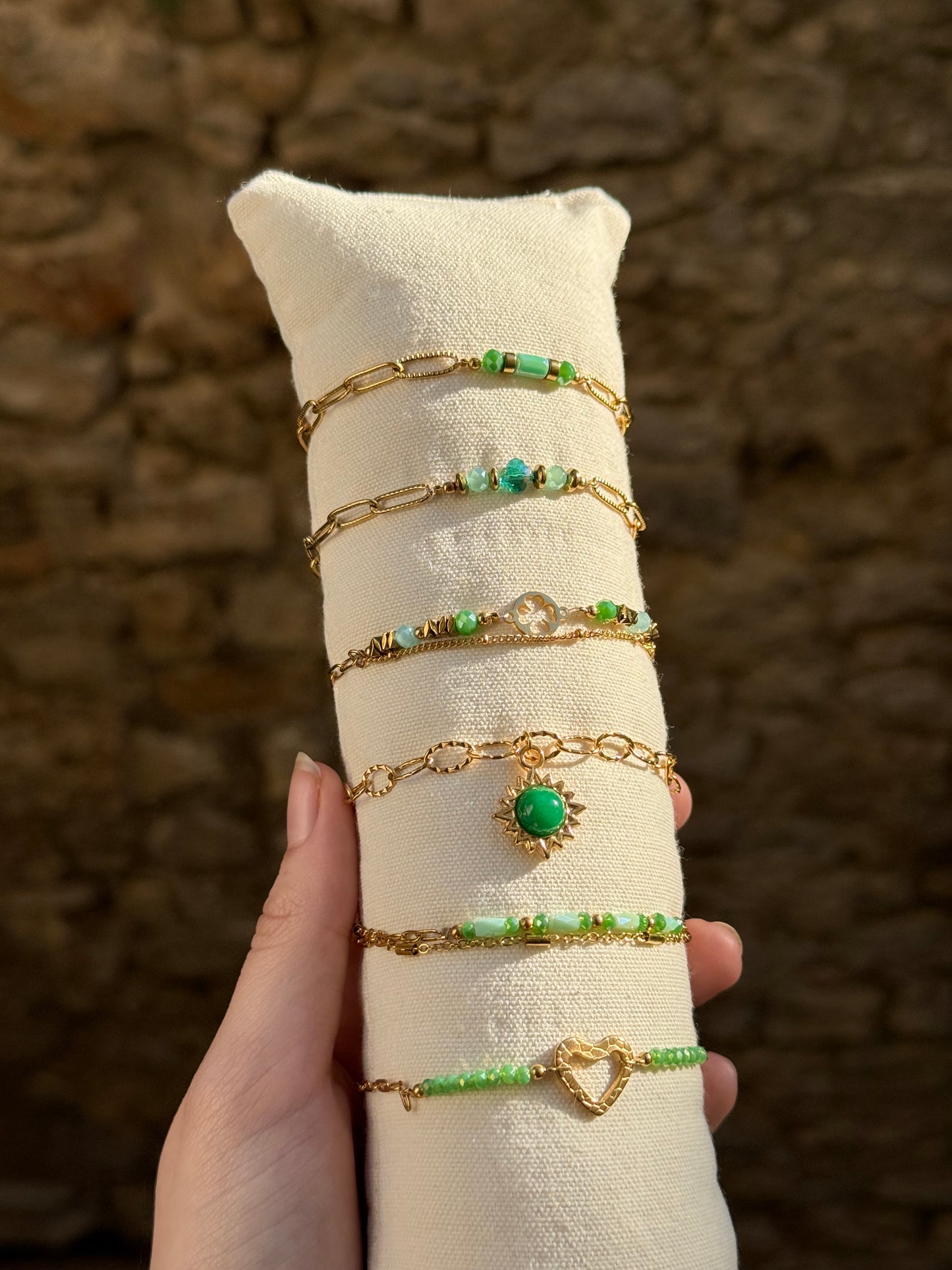 Bracelets en acier inoxydable et en perles