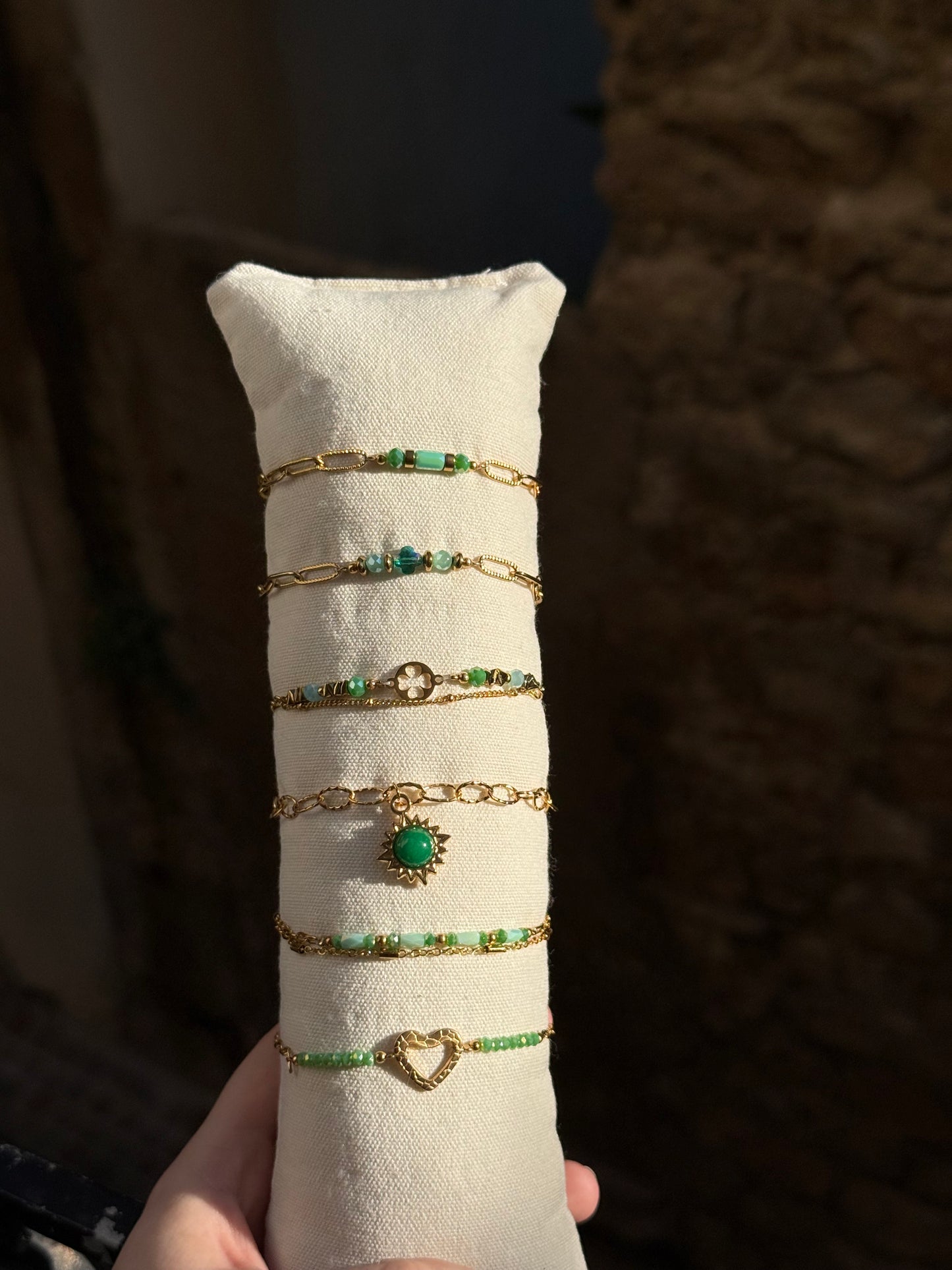Bracelets en acier inoxydable et en perles