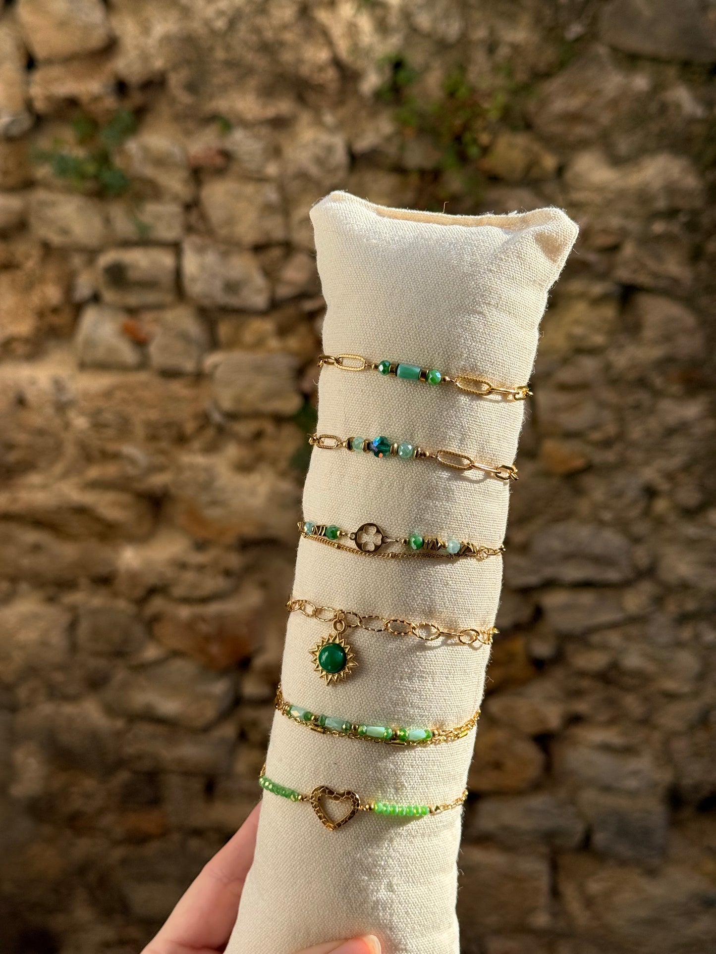 Bracelets en acier inoxydable et en perles
