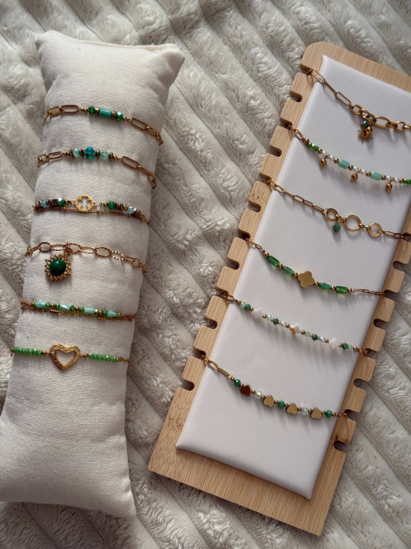 Bracelets en acier inoxydable et perles
