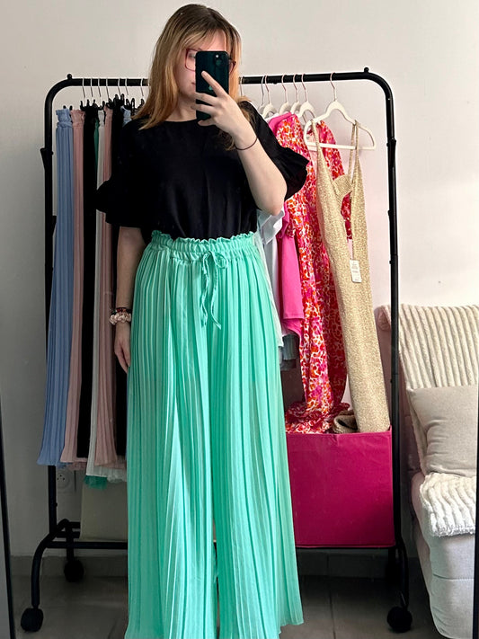 Pantalon plissé vert